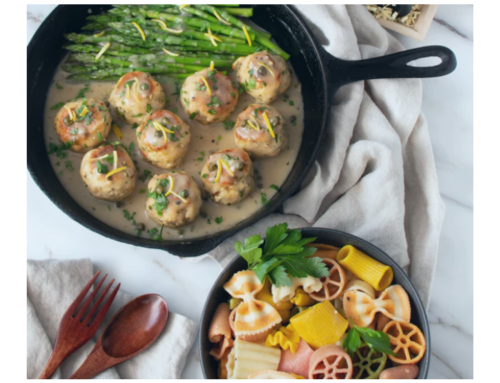 Zesty Lemon Chicken Piccata Meatballs & Asparagus